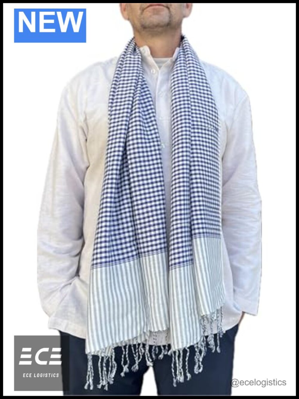 100% Cotton Hand Woven Unisex Scarf Krama Wrap 72x25 Inch